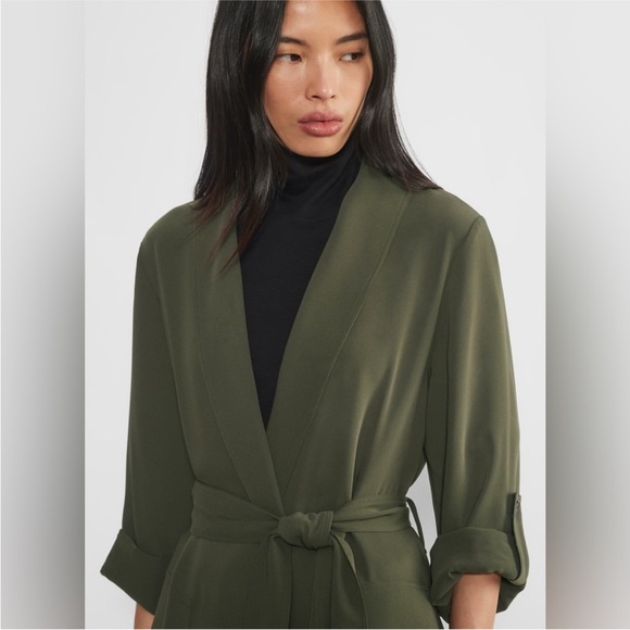 Aritzia Babaton Kahlo Robe Duster Jacket Dark Olive Small - Picture 4 of 10